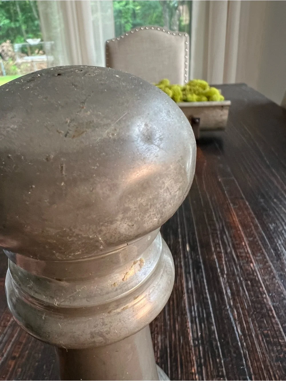 Vintage 'Garantito Tre Spade' Pewter Saltshaker & Pepper Grind Mill Combo- Italy